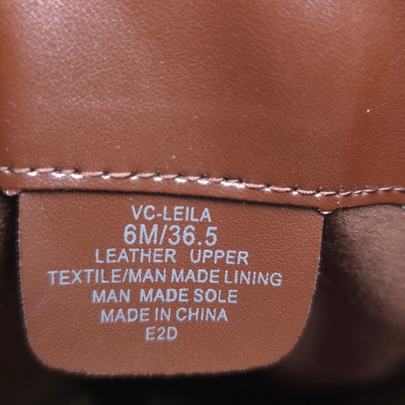 New Vince Camuto Leila Brown Leather Block Heel Knee High Boots Women’s 6M - Picture 11 of 12